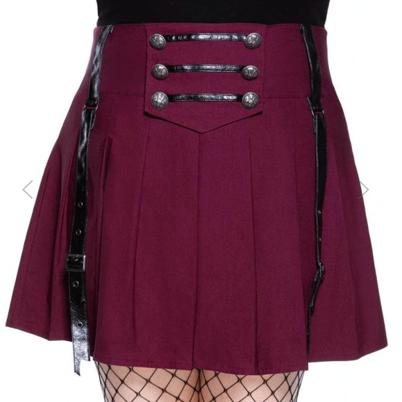 Killstar Dresses & Skirts - Killstar Plus Size Dark Academy Blood Red Mini Skirt 3XL NWT
